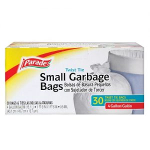 White Trash Bag Parade Small 4 Gallon (17x18) - 30 Pack